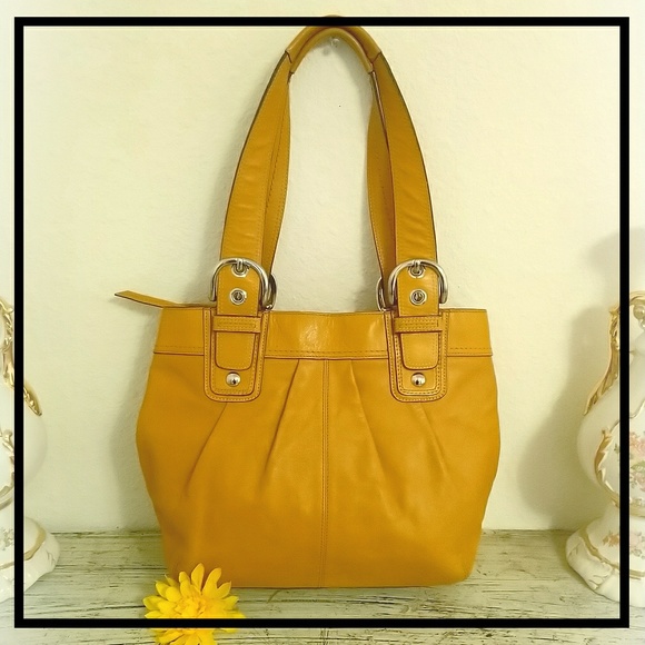 Coach Soho Mustard Brown Leather Bag F15045 - Picture 7 of 7